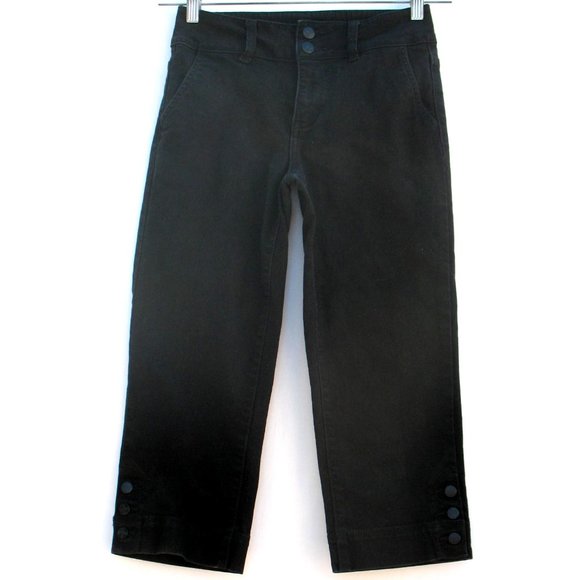 NYDJ Capri Cropped Split Side Buttons Tag Sz 2 - Picture 1 of 8